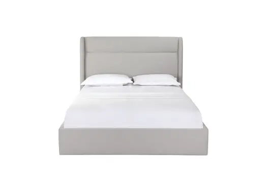 Gray Fabric Upholstered Queen Bed Frame