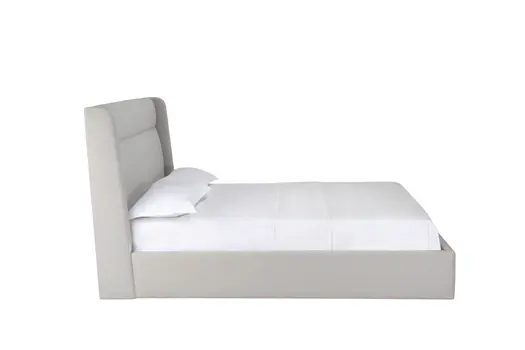 Gray Fabric Upholstered Queen Bed Frame