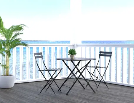 Set of Two Black Aluminum Outdoor Folding Dining Chairs