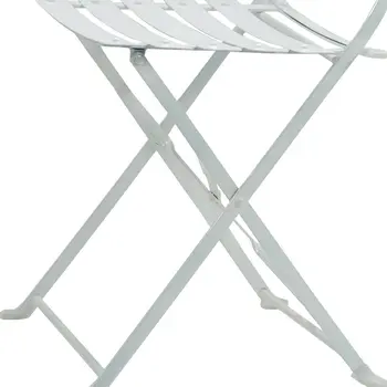 Set of Two White Aluminum Outdoor Folding Dining Chairs