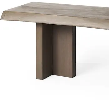 70" Brown Solid Wood Live Edge Bench