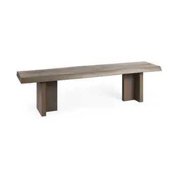 70" Brown Solid Wood Live Edge Bench