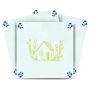 4" x 4" Yellow Vinyl Arabesque Peel And Stick Removable Tiles