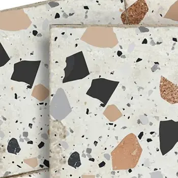 5" x 5" Beige Vinyl Arabesque Peel And Stick Removable Tiles