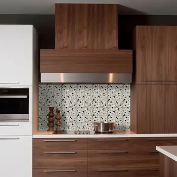 6" x 6" Beige Vinyl Arabesque Peel And Stick Removable Tiles