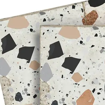 12" x 12" Beige Vinyl Arabesque Peel And Stick Removable Tiles