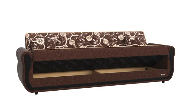 90" Brown Chenille Convertible Futon Sleeper Sofa And Toss Pillows With Storage