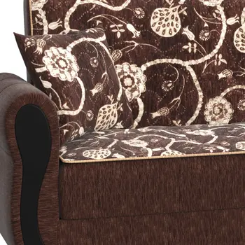 90" Brown Chenille Convertible Futon Sleeper Sofa And Toss Pillows With Storage