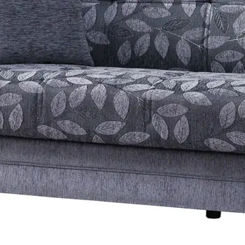 89" Gray Chenille Convertible Futon Sleeper Sofa And Toss Pillows With Storage