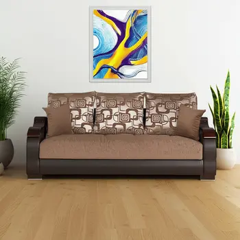 87" Brown Chenille Convertible Futon Sleeper Sofa And Toss Pillows With Storage