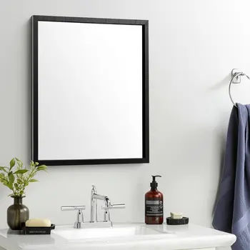 26" Black Bathroom Vanity Mirror