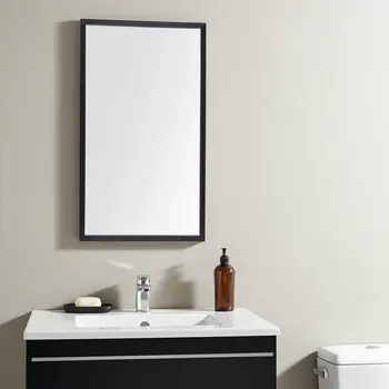 42" Black Bathroom Vanity Mirror
