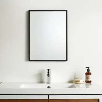 42" Black Bathroom Vanity Mirror