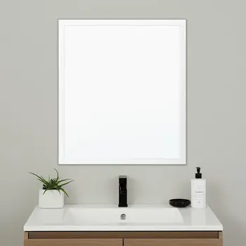 26" White Bathroom Vanity Mirror