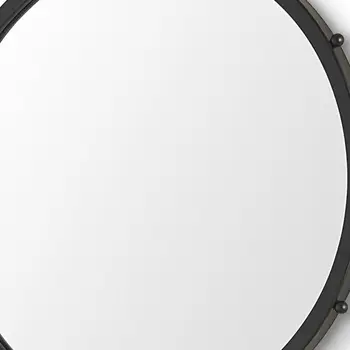 25" Black Metal Round Accent Mirror