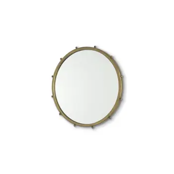 25" Gold Metal Round Accent Mirror