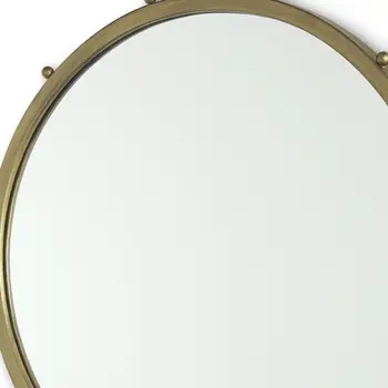 25" Gold Metal Round Accent Mirror