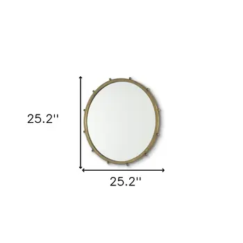 25" Gold Metal Round Accent Mirror
