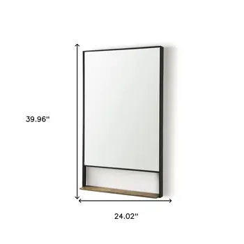 40" Black Metal Accent Mirror