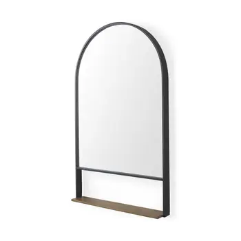 40" Black Metal Arch Accent Mirror