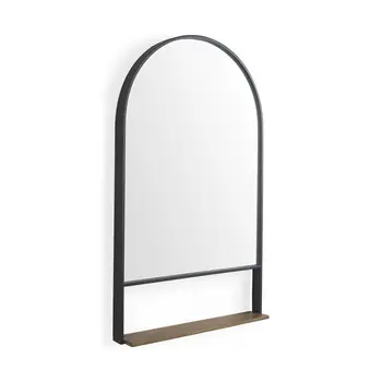 40" Black Metal Arch Accent Mirror