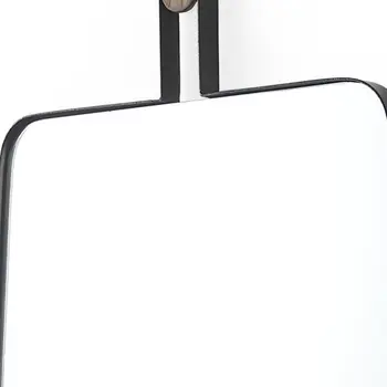 36" Black Metal Accent Mirror