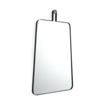 36" Black Metal Accent Mirror