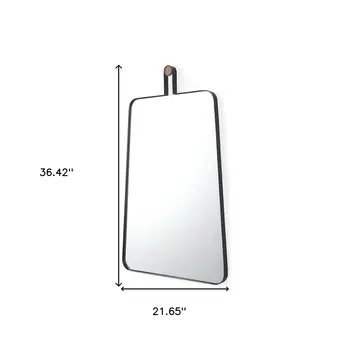 36" Black Metal Accent Mirror