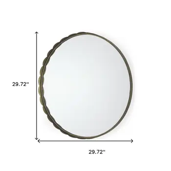30" Gold Metal Scalloped Accent Mirror