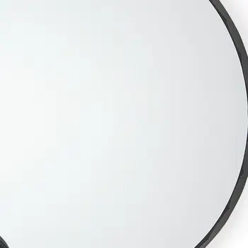 30" Black Metal Scalloped Accent Mirror