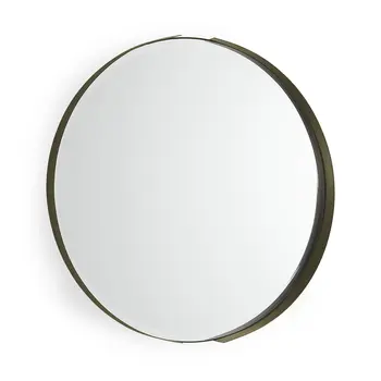 24" Gold Metal Round Accent Mirror