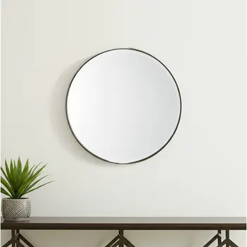 24" Gold Metal Round Accent Mirror