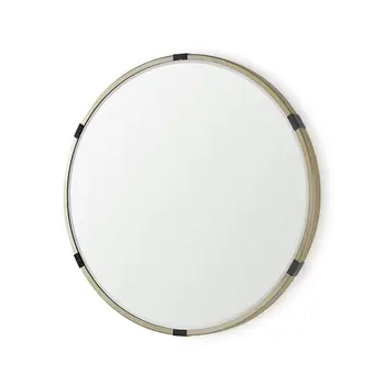 29" Gold Metal Round Accent Mirror