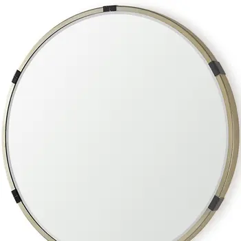 29" Gold Metal Round Accent Mirror