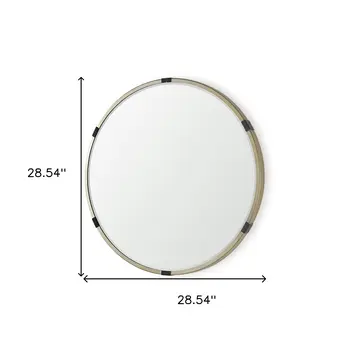 29" Gold Metal Round Accent Mirror