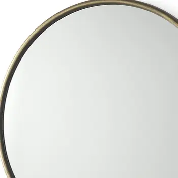 36" Gold Metal Round Accent Mirror