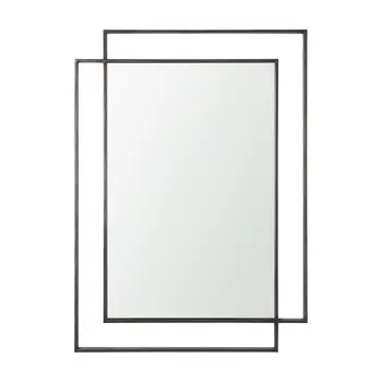 43" Gray Metal Accent Mirror