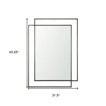 43" Gray Metal Accent Mirror