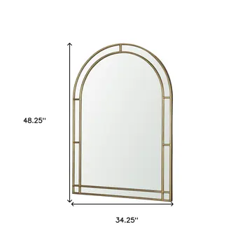 48" Gold Metal Arch Accent Mirror
