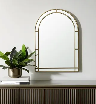 48" Gold Metal Arch Accent Mirror