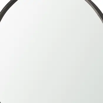 38" Gray Metal Round Accent Mirror