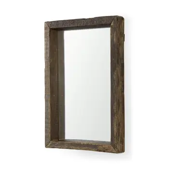 18" White Solid Wood Square Accent Mirror