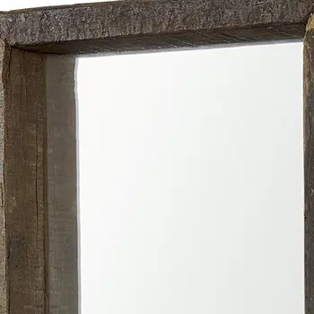 18" White Solid Wood Square Accent Mirror