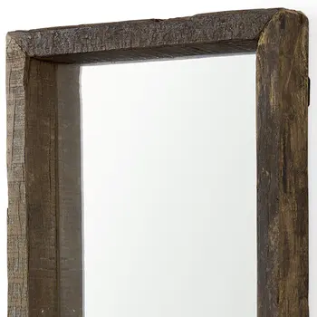 18" White Solid Wood Square Accent Mirror