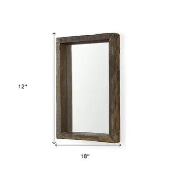 18" White Solid Wood Square Accent Mirror