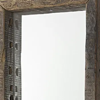 12" Brown Solid Wood Framed Accent Mirror