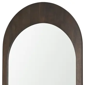48" Brown Solid Wood Arch Accent Mirror
