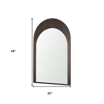 48" Brown Solid Wood Arch Accent Mirror