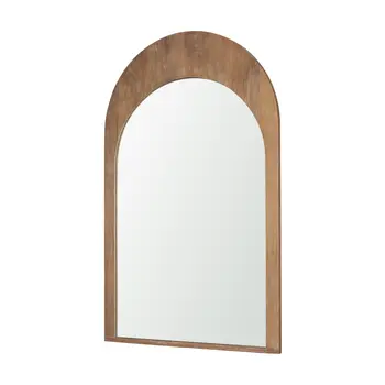 48" Brown Solid Wood Arch Accent Mirror