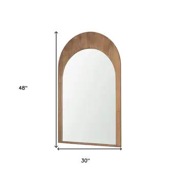 48" Brown Solid Wood Arch Accent Mirror